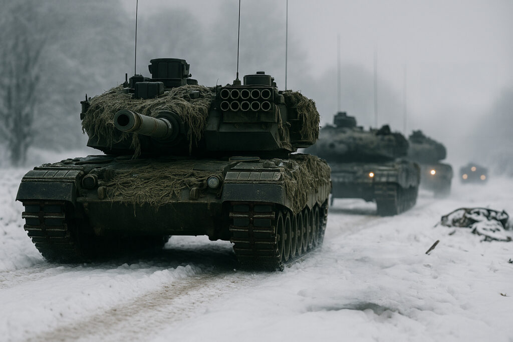 Tanks Over Tech: a column of tanks.