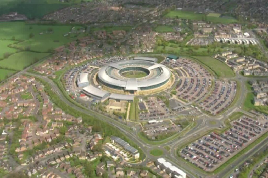 An aerial view of the GCHQ or "doughnut".