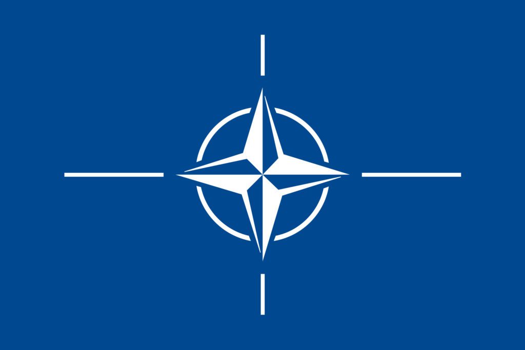 What is NATO.The flag of the North Atlantic Treaty Organization (NATO).