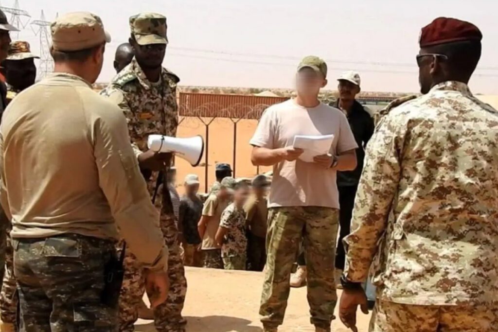 People thought to be Wagner fighters have been pictured amongst soldiers in Sudan